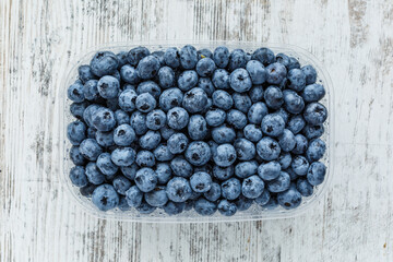 Water drops on ripe sweet blueberry. Fresh blueberries background with copy space for your text. Vegan and vegetarian concept. Macro texture of blueberry berries.Texture blueberry berries close up