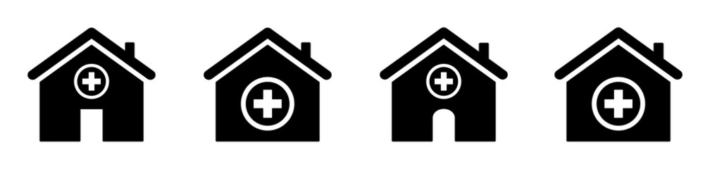 Obraz premium Medical house icon. Hospital icon. Healthcare house icon, vector illustration