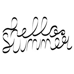 Brush lettering composition.Phrase Hello Summer. Vector illustration EPS10