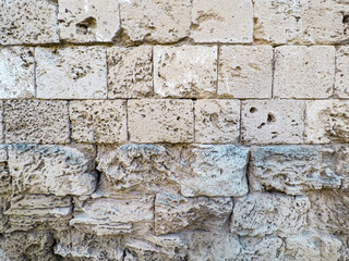 Wall and floor made of old stone material, background image.