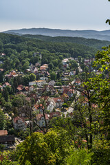 View of the picturesque town of Wernigerode in the German Harz mountains in Saxony-Anhalt.