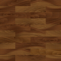Realistic Dark Brown Wood textured seamless pattern. Wooden plank, board, natural dark brown floor or wall repeat texture. Vector template for design, flat interior, print, decor, photo background.
