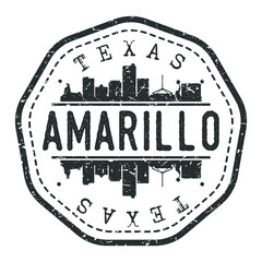 Fototapeta na wymiar Amarillo, TX, USA Stamp Skyline Postmark. Silhouette Postal Passport. City Round Vector Icon. Vintage Postage Design.