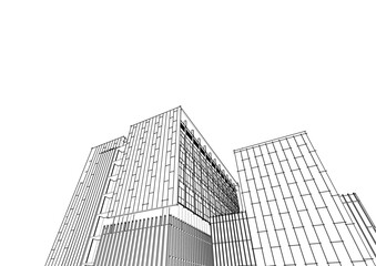 Fototapeta premium sketch of modern building