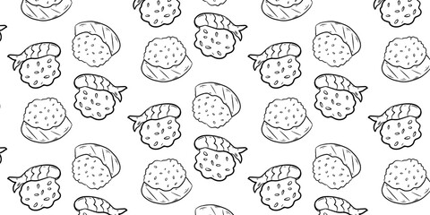 Best popular sushi pattern background. pattern sushi food