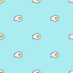 Seamless pattern with egg icons. Colored egg background. Doodle vector eggs illustration