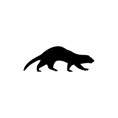 Weasel Silhouette Vector. Best Weasel Icon Illustration On White Background