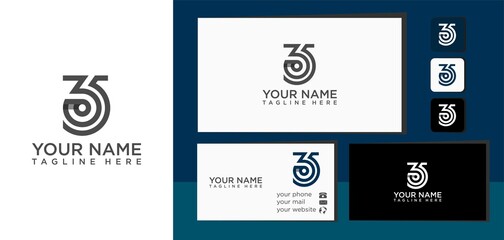 35 monogram logo design concept, with business card. vector eps 10