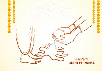 .Hand draw sketch on honoring celebration guru purnima card background