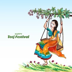 Happy hariyali teej indian festival card background