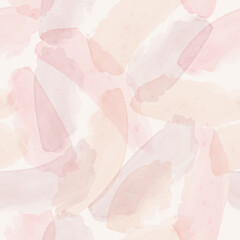 Fototapeta na wymiar Vector watercolor abstract seamless pattern with pink and orange brush strokes