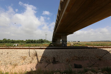 Fototapeta na wymiar Railway line across Israel from north to south