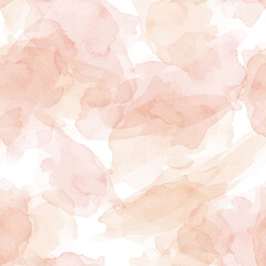 Vector watercolor abstract seamless pattern with orange brush strokes