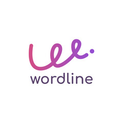 Gradient Line letters W logo design. Hand writing initial w creative monogram symbol. Playful logo and colorful logo letter w