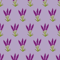 Fototapeta premium seamless pattern with lavender on purple background
