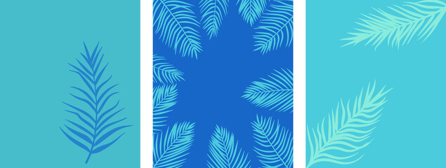 Fototapeta na wymiar summer exotic backgrounds with palm branches