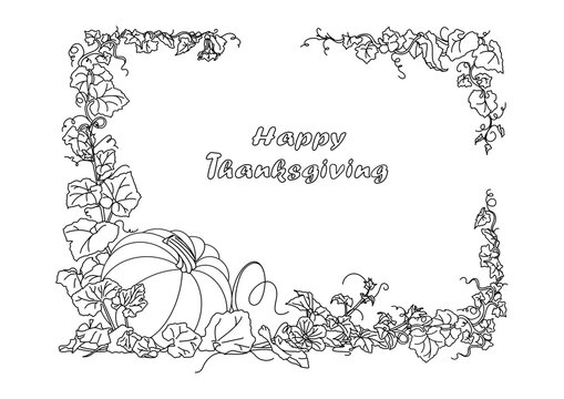 A motif with text and image for Thanksgiving. Pattern drawing for background, postcard or for poster.