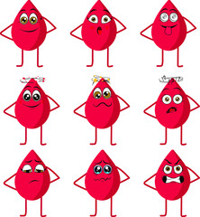 Eretrocytes. Drops of blood with different emotions