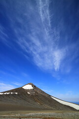 北海道　十勝岳と竜雲
