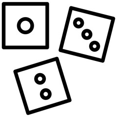 dice line icon