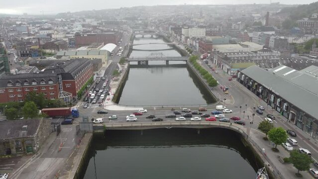 Michael Collins Bridge Cork Ireland drone aerial view