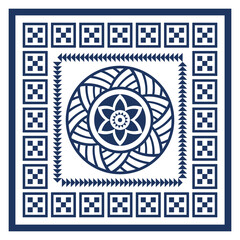 Tribal scarf pattern. Polynesian Maori style design for woman hijab, boho carpet, bandana, neckwear, batik, rug, shawl, pillow case. square pattern design style