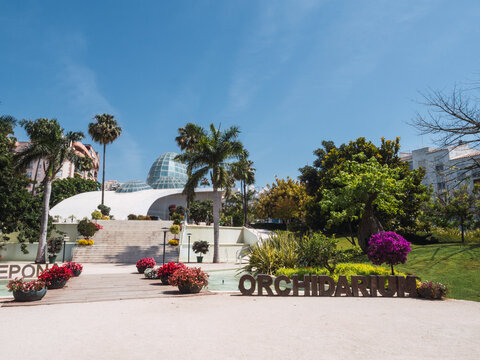 Estepona, Spain-May 19, 2022: View of the Orchidarium of Estepona