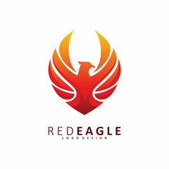 red eagle wing logo design