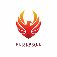 red eagle wing logo design
