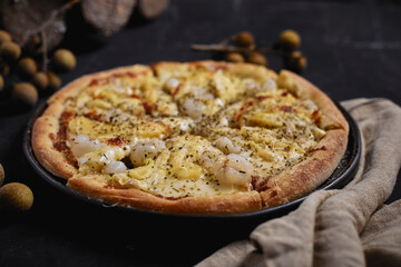 Durian and longan pizza.