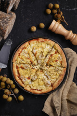 Durian and longan pizza.
