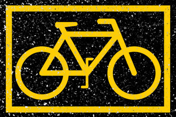 Silhouette de bicyclette sur asphalte 