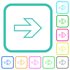 Right arrow outline vivid colored flat icons