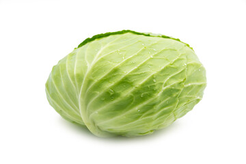 Fototapeta premium Fresh green Cabbage isolated on white background.