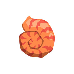 Orange seashell. Isolated cartoon shell. Sea aniamal icon