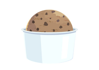 チョコレートのカップアイスのイラスト