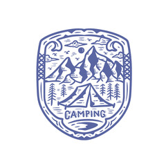 Obraz premium Camping adventure illustration for t-shirt