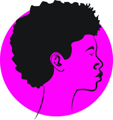 Black Girl Logo African female face Vector illustration
