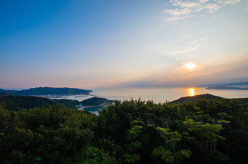 紀淡海峡（和歌山県加太市）の夕日