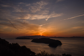 Fototapeta premium 紀淡海峡（和歌山県加太市）の夕日