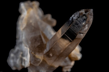 smoky quartz crystal with growth traces