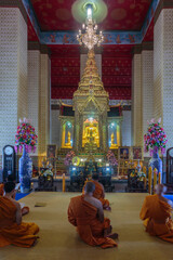 principle Buddha image of the second grade royal monastery, Wat Paichayonponsep Ratchaworawihan,  Samut Prakan  province, Thailand - 514463610