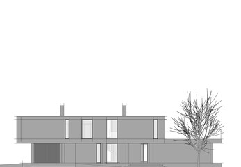 Modern house architectural drawing