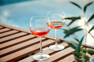 red wine on the summer terrace