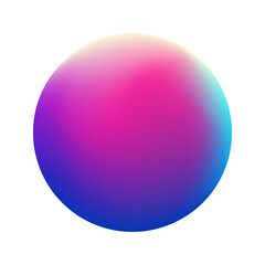 holographic gradient circle on white background