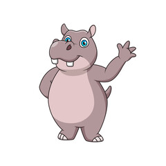 Obraz na płótnie Canvas Cute hippopotamus cartoon.Cute animal cartoon.Vector illustration