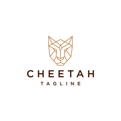 Cheetah geometric logo icon design template