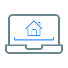 House renting, laptop, property icon