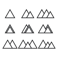 Set of mountains line , vector icon