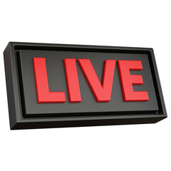 3d rendering text live box isolated